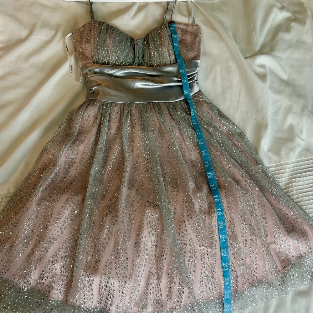 B Darlin Silver and Pink sparkly dress - Picture 6 of 6